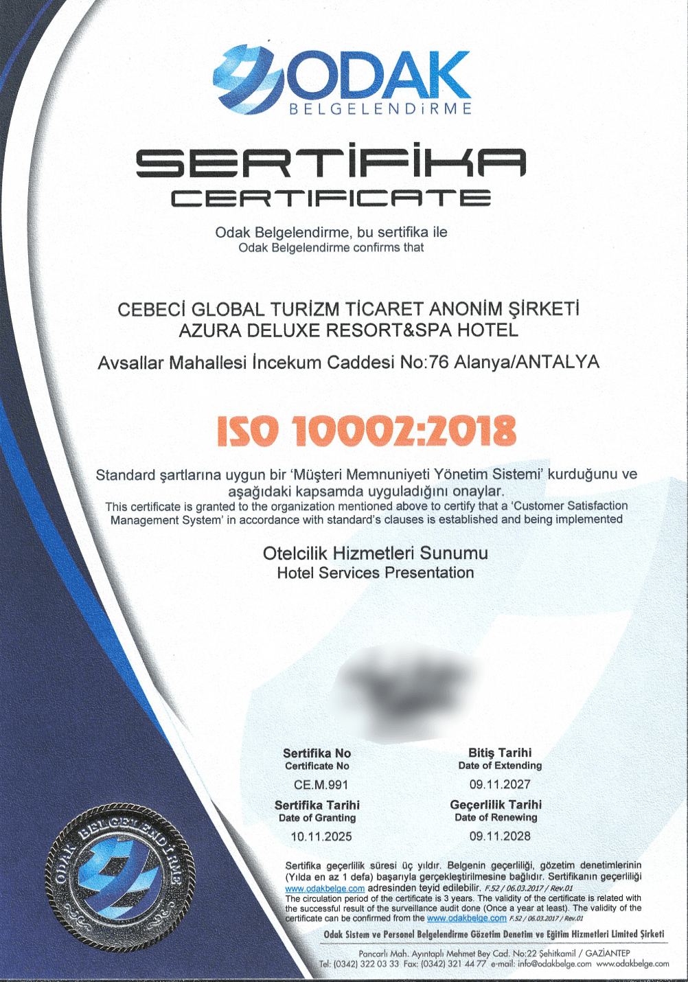 certificate